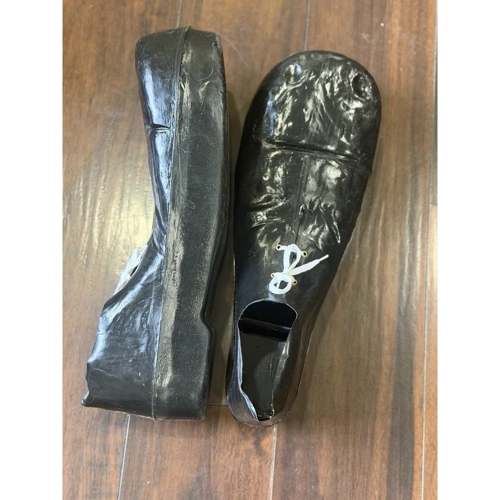 Vintage Clown Giant Oversized Shoes Adult Black Plastic Pierre Style Unmarked